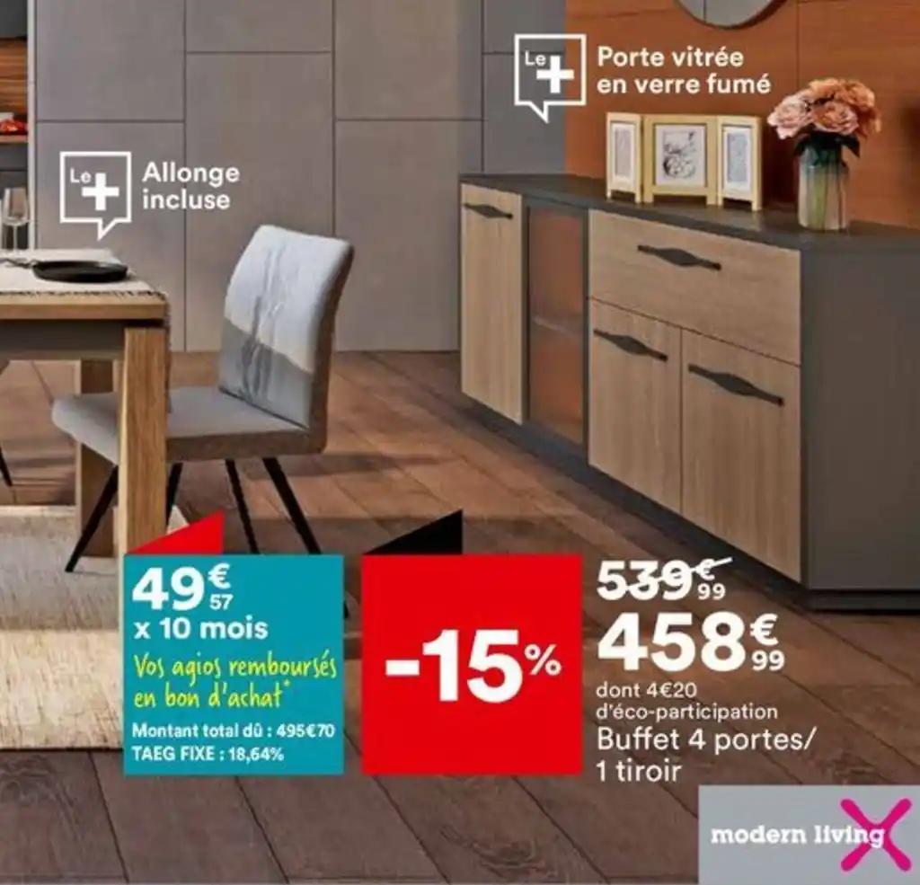 Buffet 4 portes/ 1 tiroir