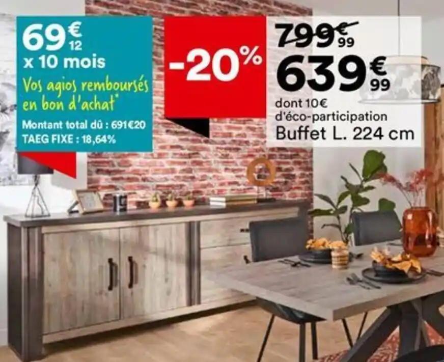Buffet L. 224 cm