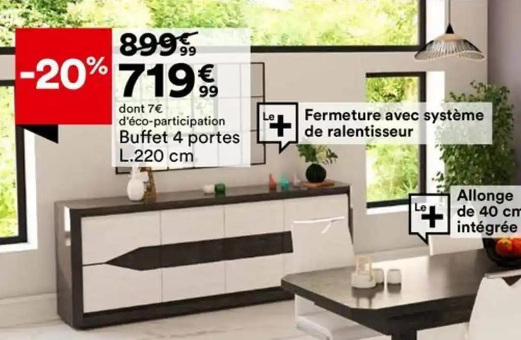 Buffet 4 portes L.220 cm