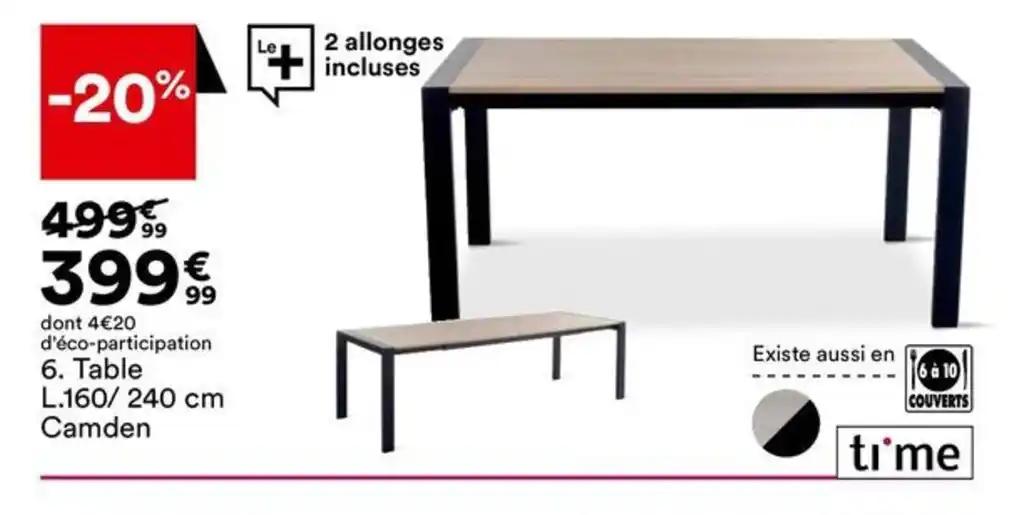 Table L.160/240 cm Camden