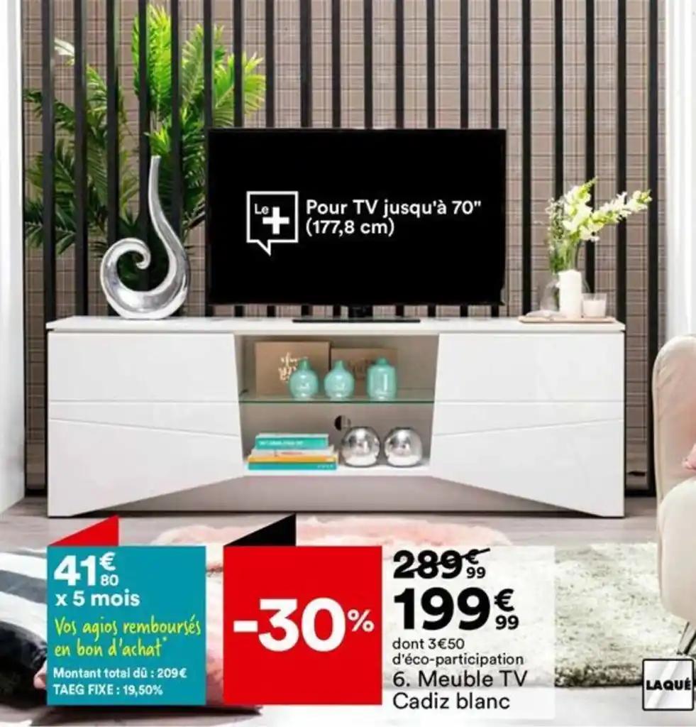 Meuble TV Cadiz blanc