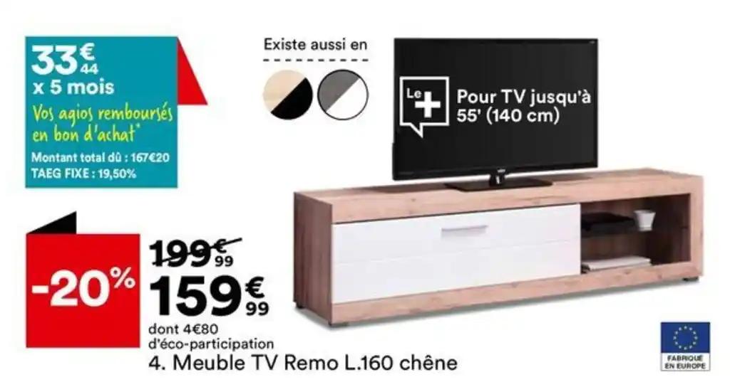 4. Meuble TV Remo L.160 chêne