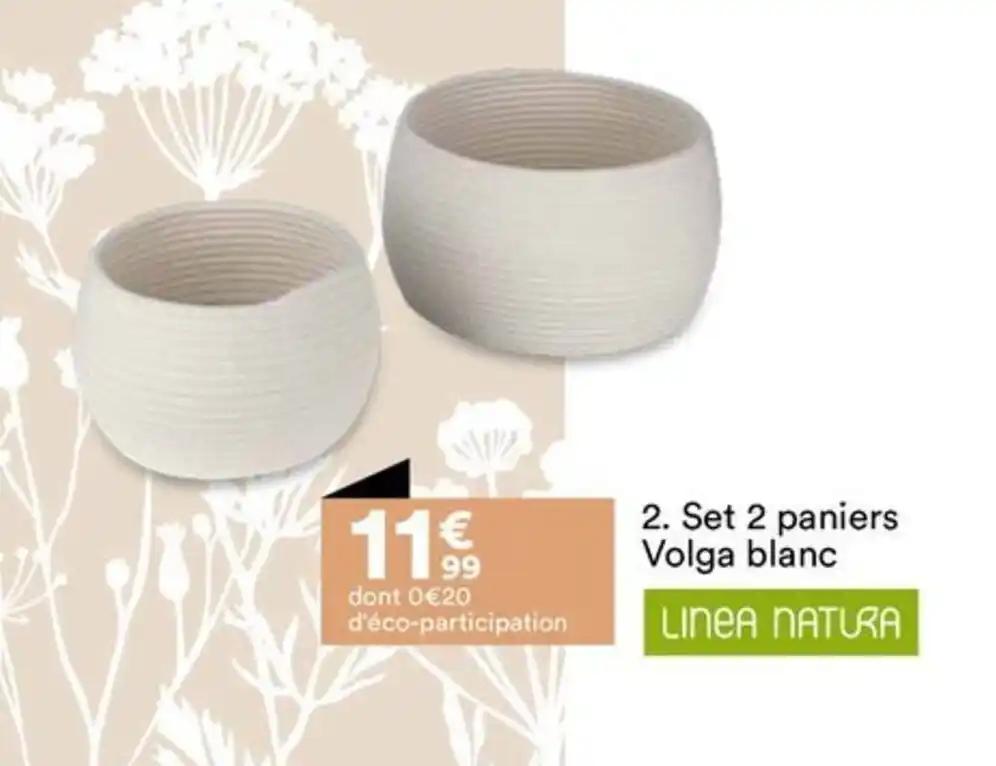 Set 2 paniers Volga blanc