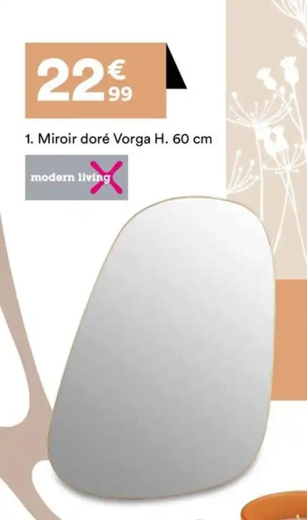 Miroir doré Vorga H. 60 cm