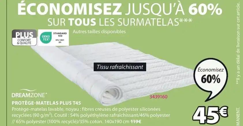 PROTÈGE-MATELAS PLUS T45