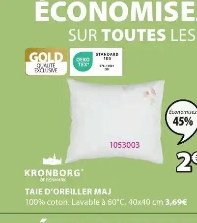 TAIE D'OREILLER MAJ
