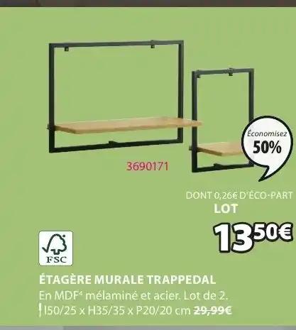 ÉTAGÈRE MURALE TRAPPEDAL