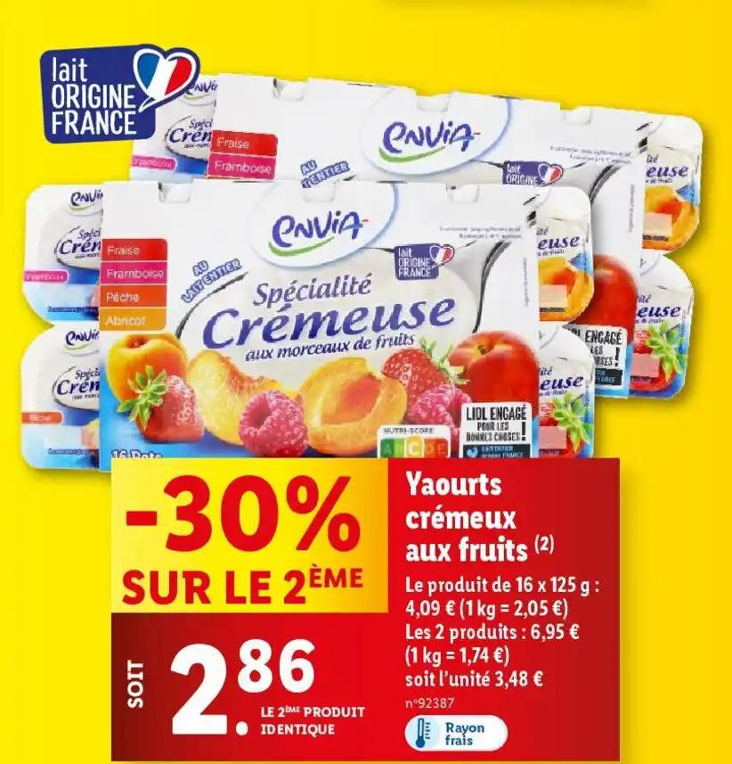 Yaourts crémeux aux fruits