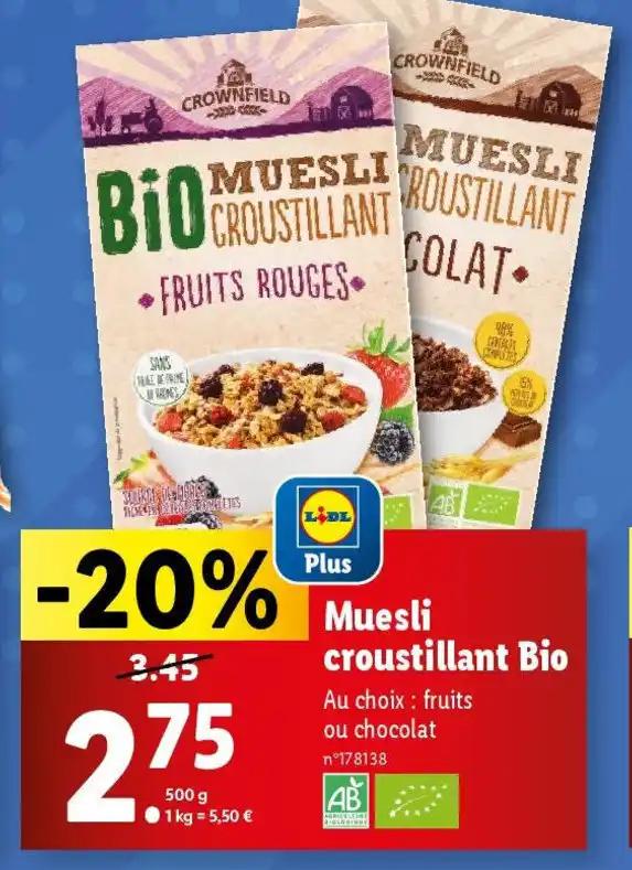 Muesli croustillant Bio