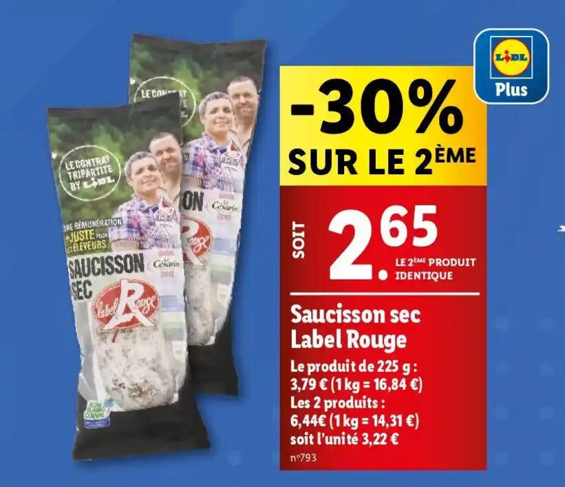 Saucisson sec Label Rouge