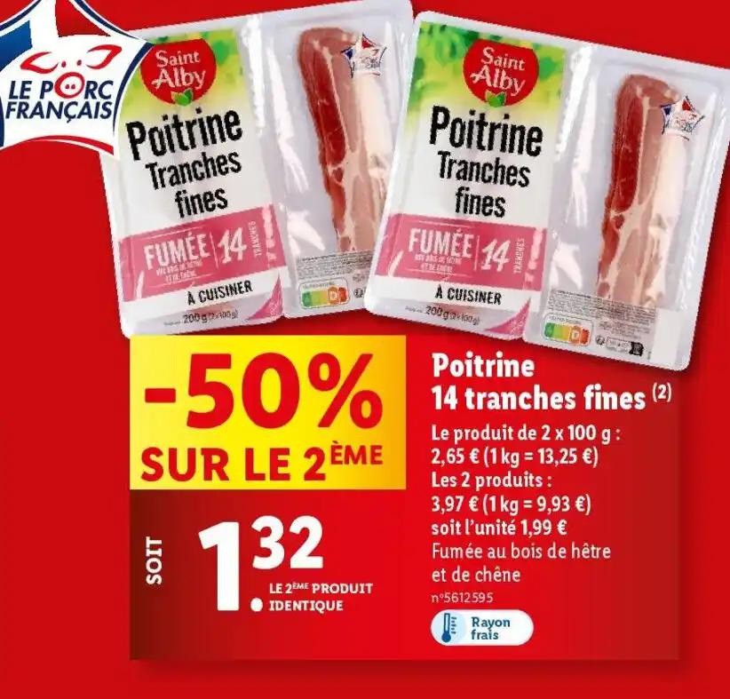 Poitrine 14 tranches fines