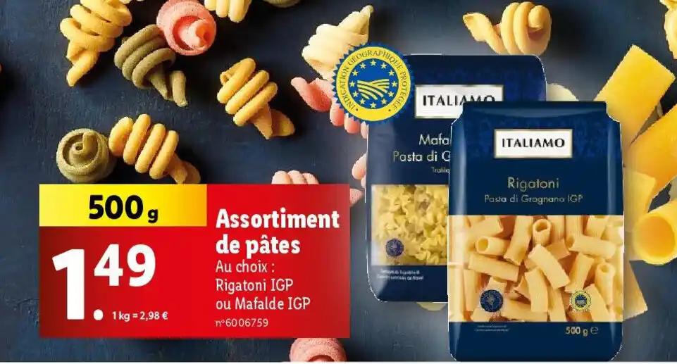 Assortiment de pâtes