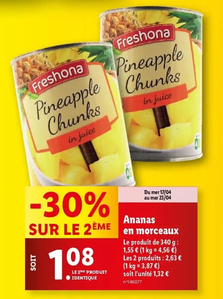 Ananas en morceaux