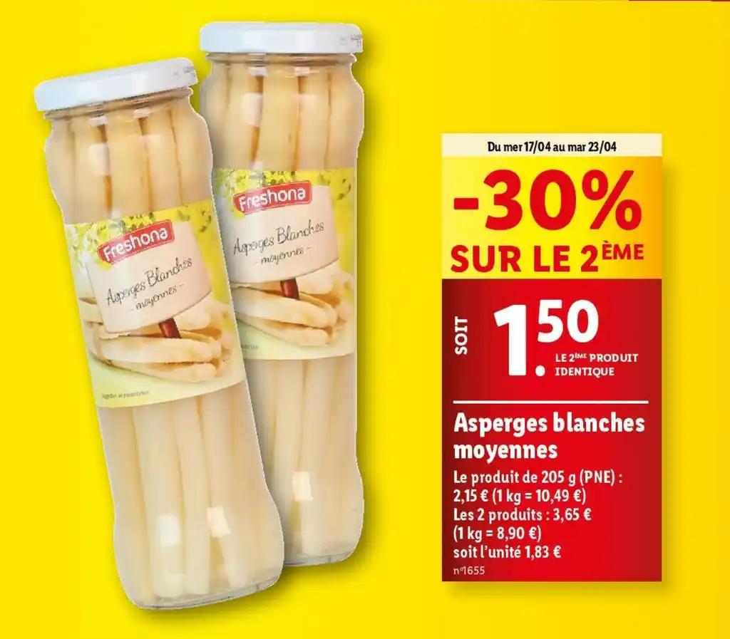 Asperges blanches moyennes