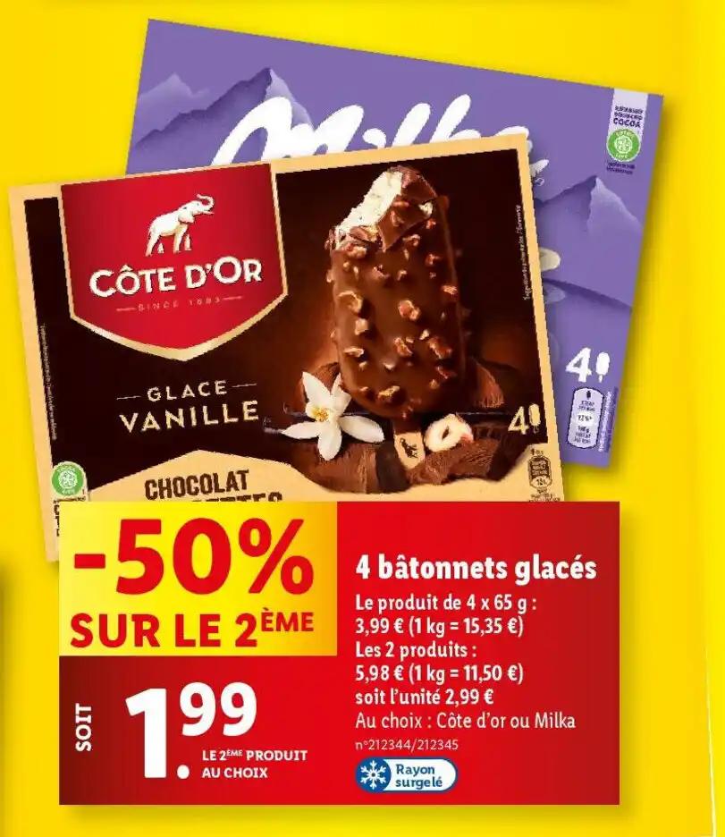 4 bâtonnets glacés