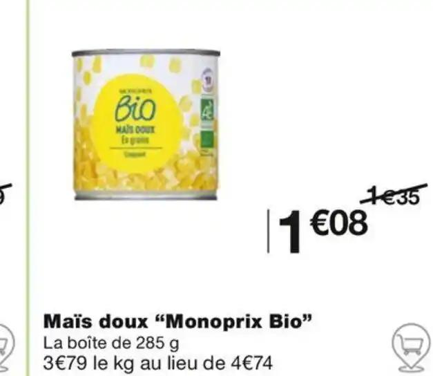 Maïs doux "Monoprix Bio"