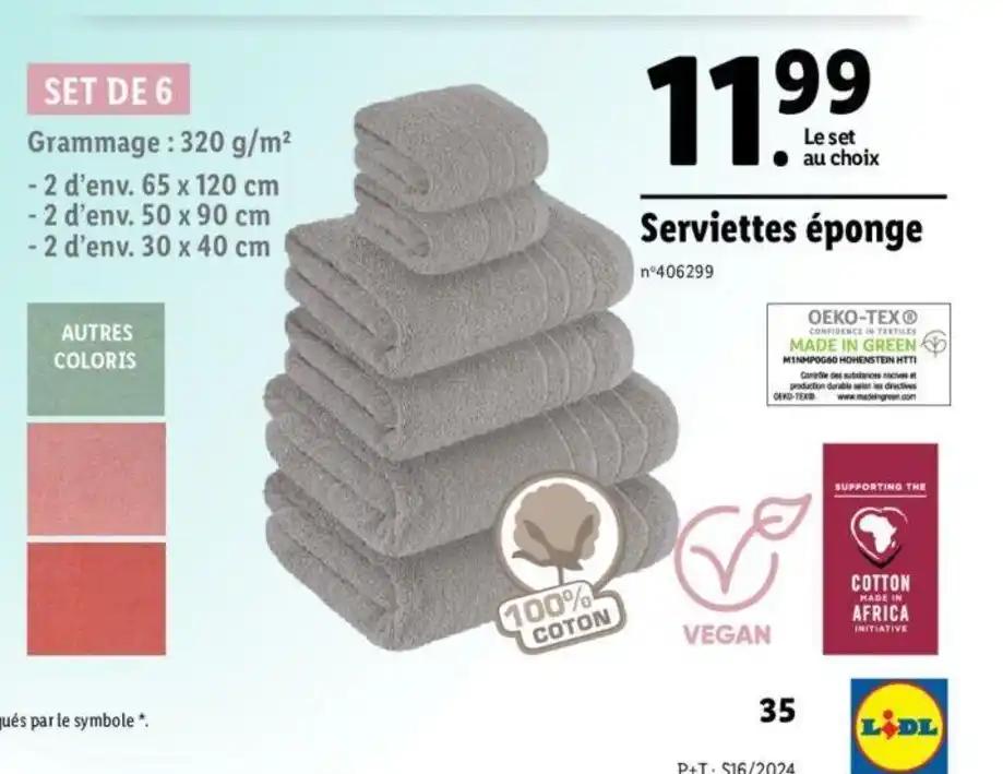 Serviettes éponge