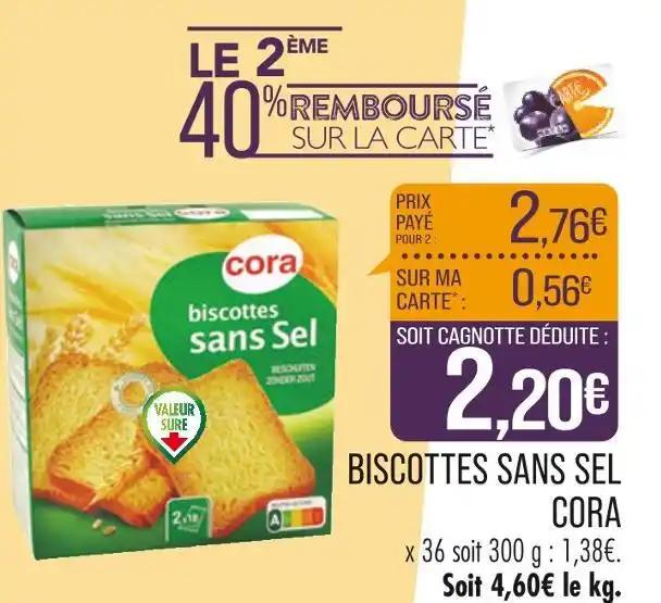 CORA BISCOTTES SANS SEL