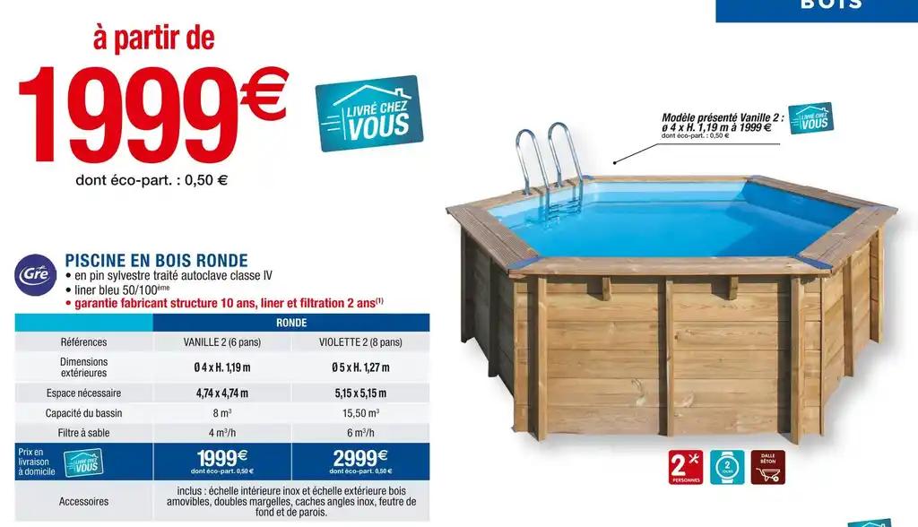 Gre PISCINE EN BOIS RONDE