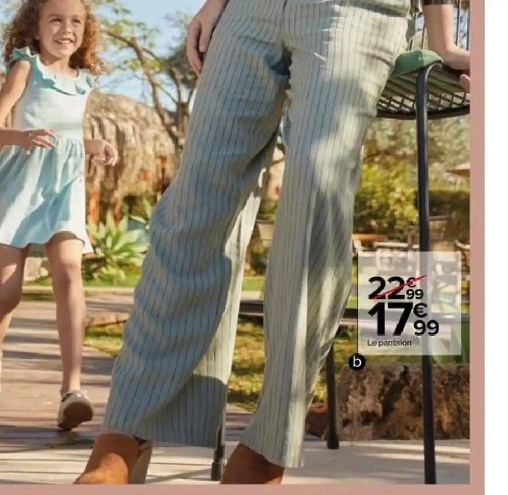 Pantalon Raye Femme