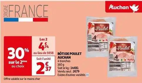 Auchan - rôti de poulet