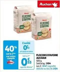 Auchan - flocons d'avoine