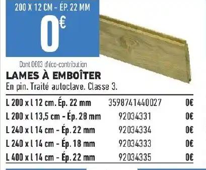 LAMES À EMBOÎTER