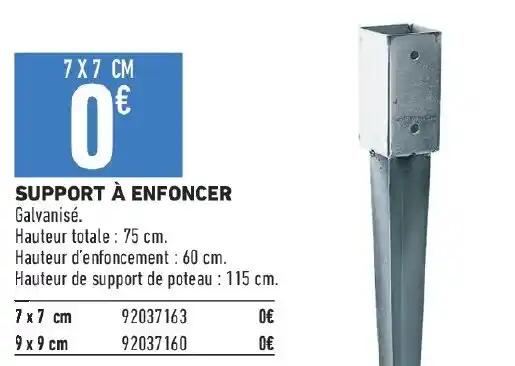 SUPPORT À ENFONCER