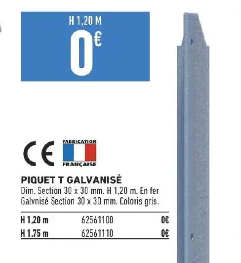 PIQUET T GALVANISÉ
