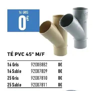 TÉ PVC 45° M/F