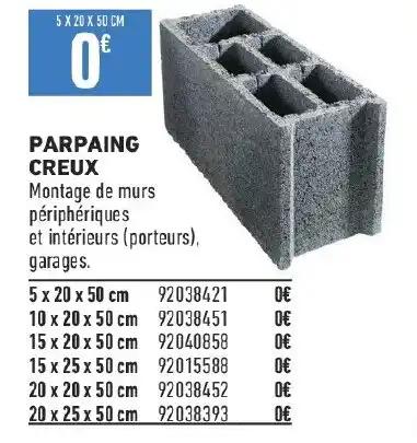 PARPAING CREUX
