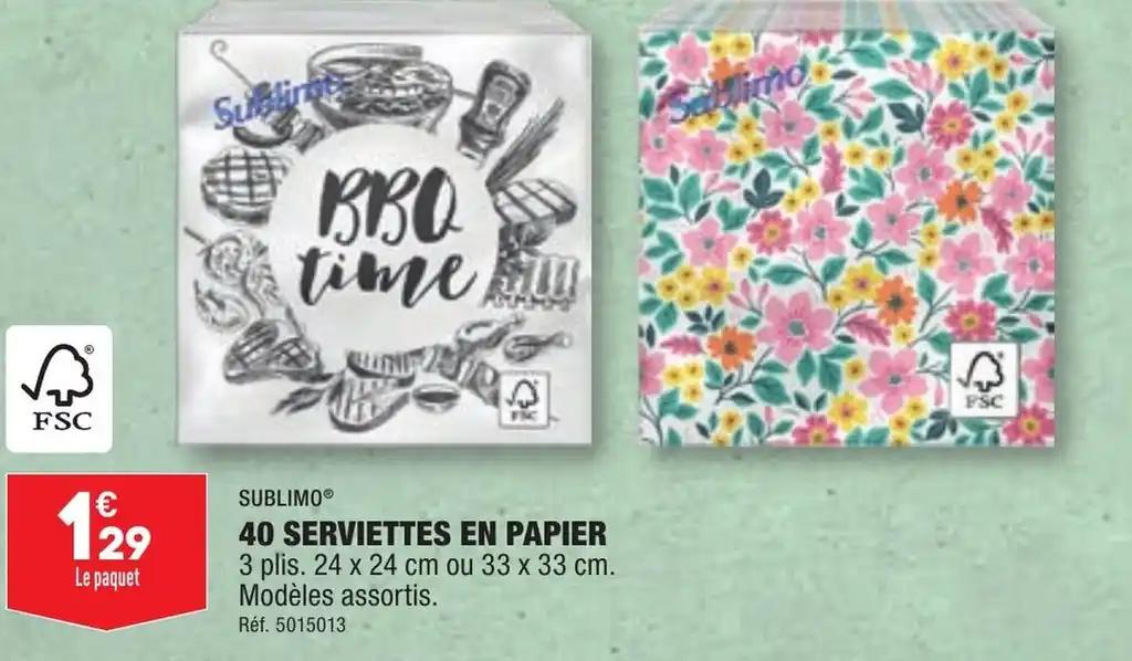 40 SERVIETTES EN PAPIER