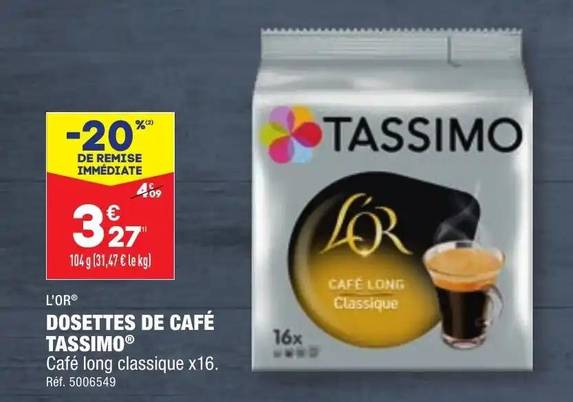 DOSETTES DE CAFÉ TASSIMO®
