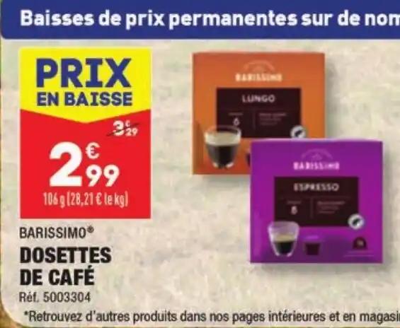 BARISSIMO DOSETTES DE CAFÉ