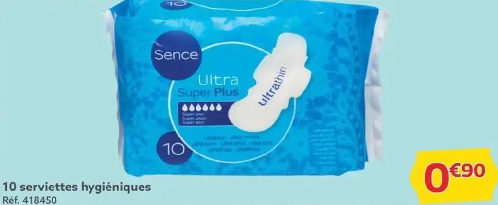 10 serviettes hygiéniques