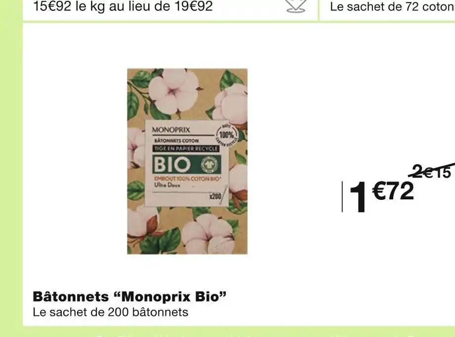 Monoprix Bio Bâtonnets