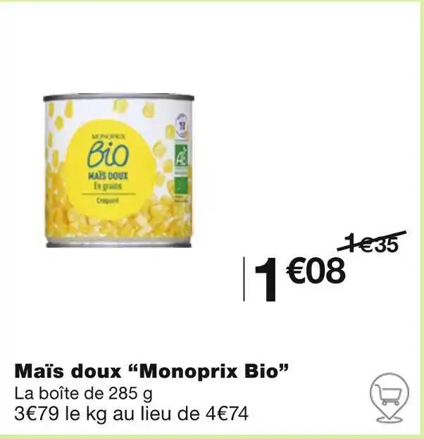 Monoprix Bio Maïs doux