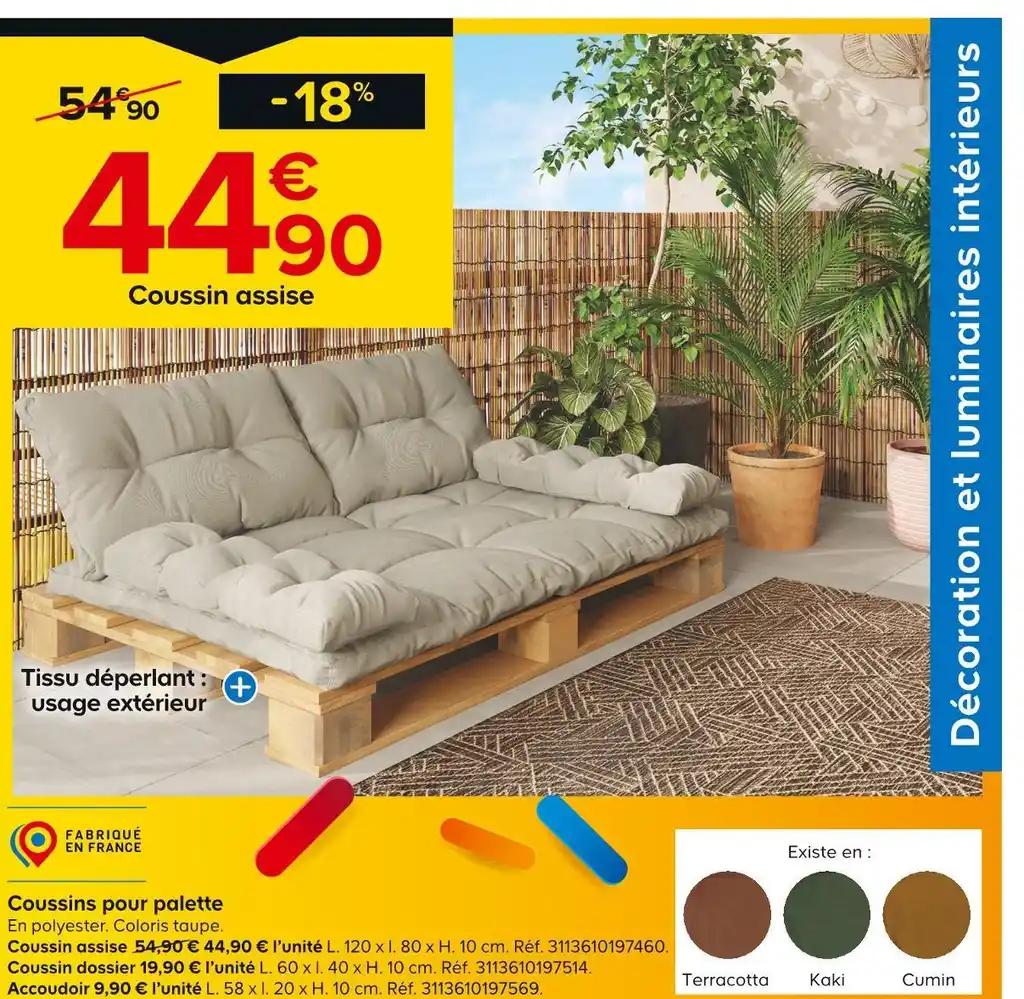 Coussins pour palette