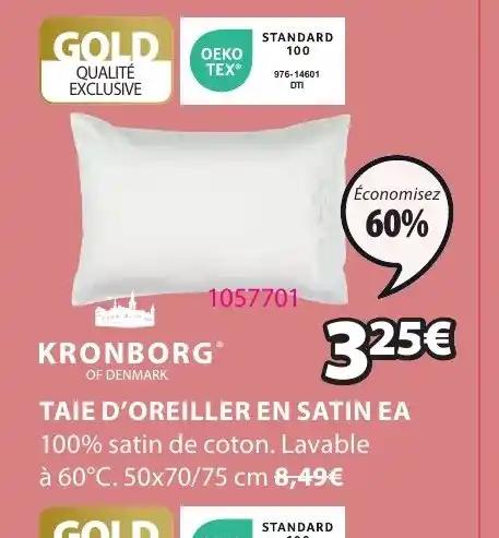 TAIE D'OREILLER EN SATIN EA