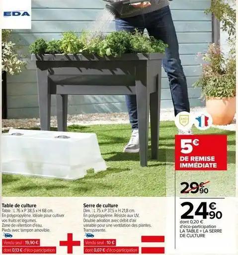 Eda - table de culture