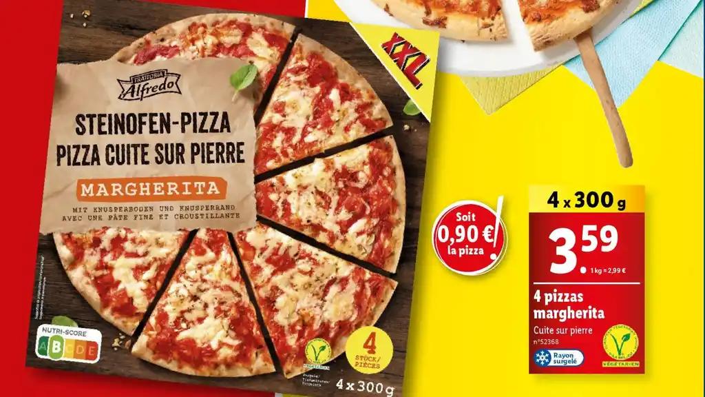 4 pizzas margherita