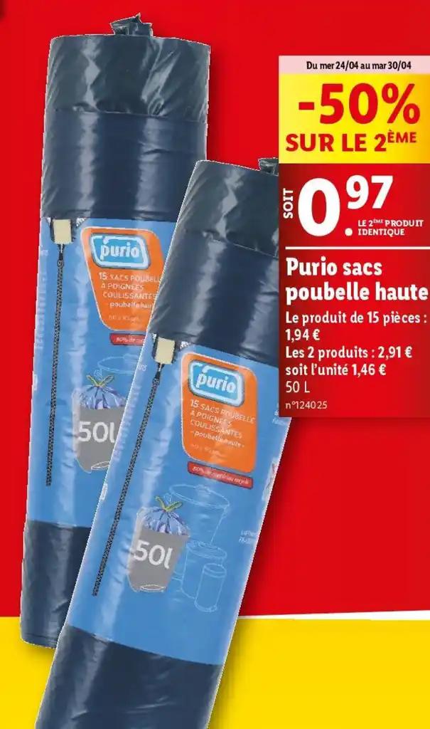 Purio sacs poubelle haute