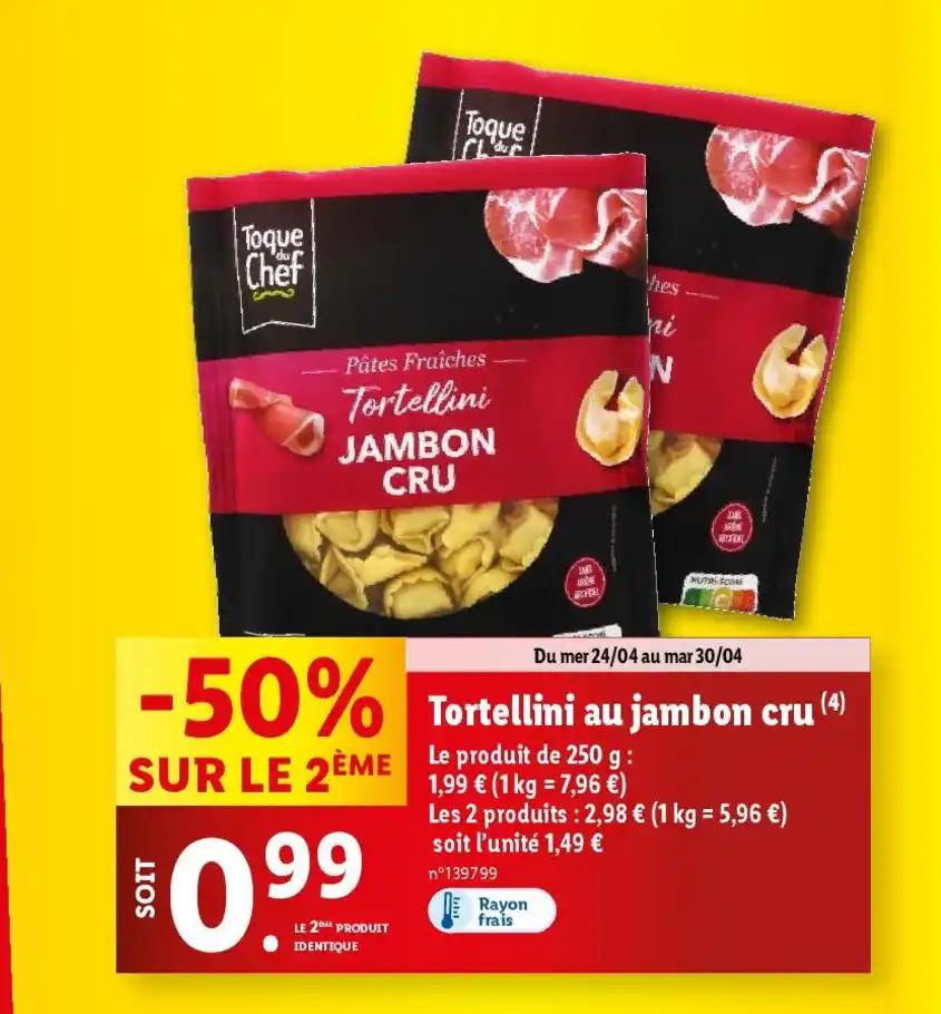Tortellini au jambon cru (“)