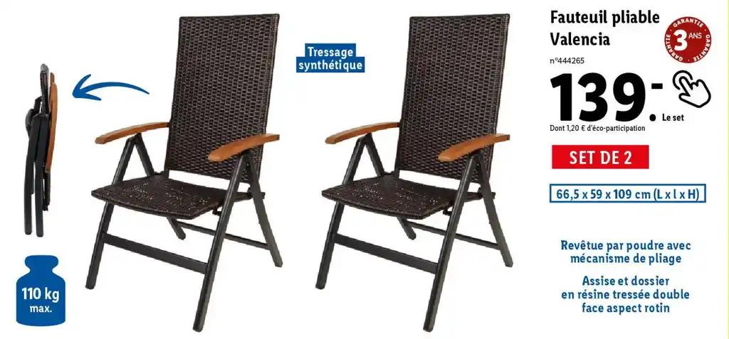 Fauteuil pliable Valencia