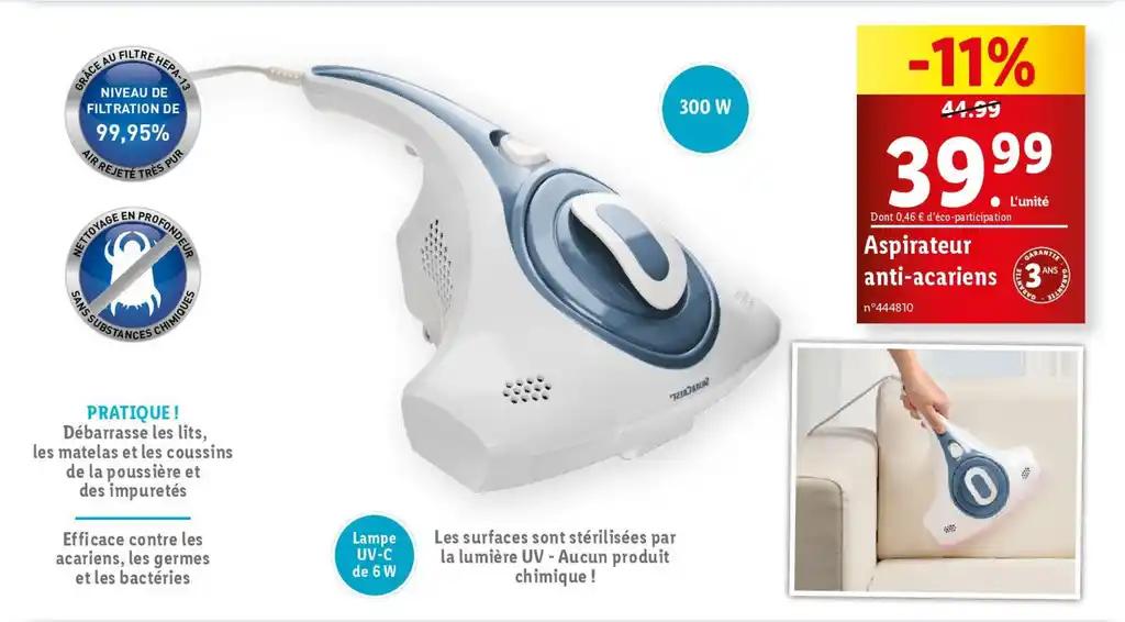 Aspirateur anti-acariens