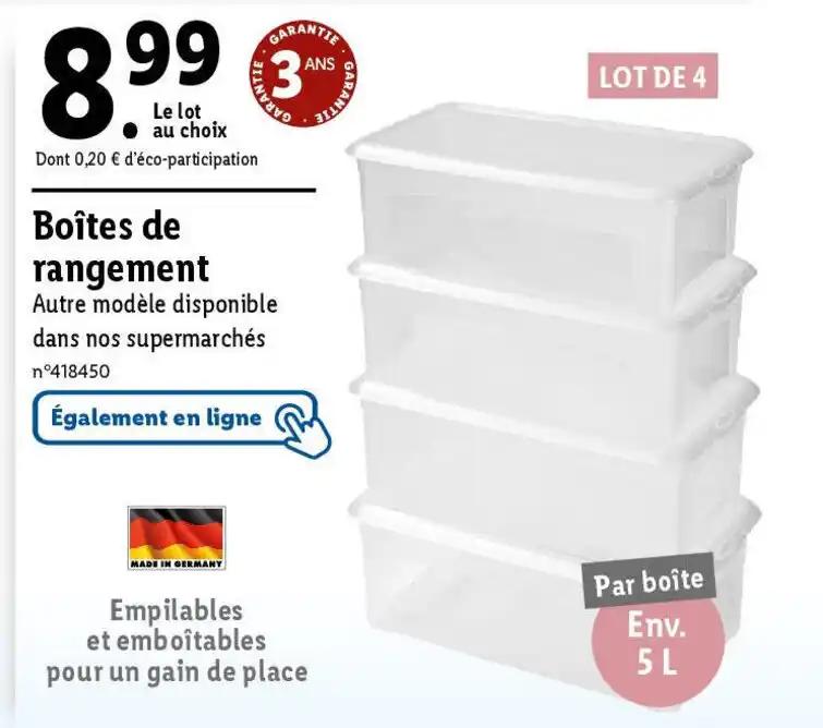 Boîtes de rangement