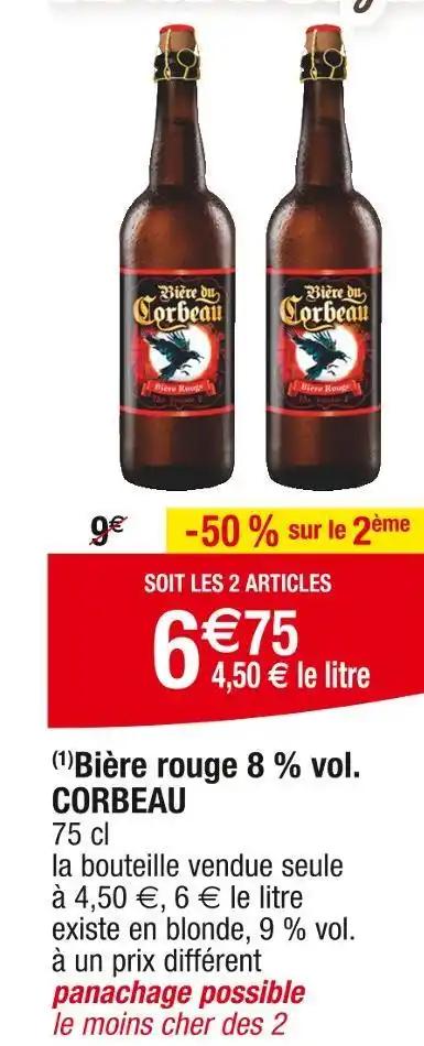 CORBEAU Bière rouge 8 % vol