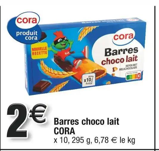 CORA Barres choco lait