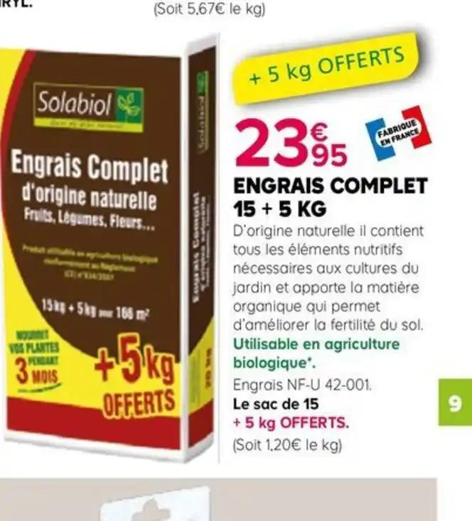 ENGRAIS COMPLET 15 +5 KG