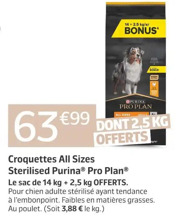 Purina Croquettes All Sizes Sterilised Pro Plan